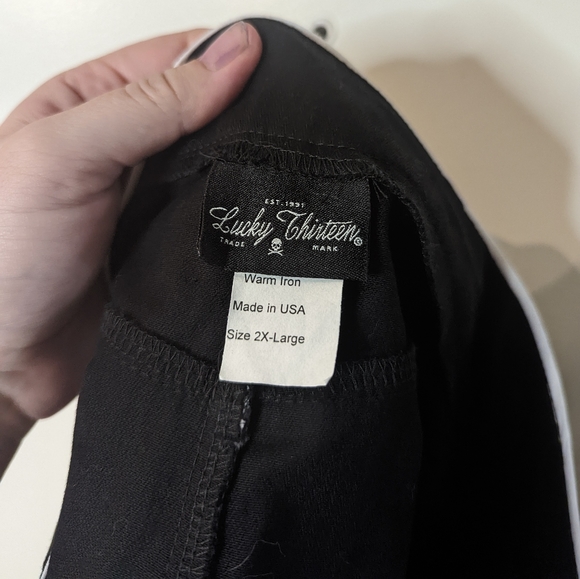 Lucky 13 Western Button Up Mini Skirt Black White pockets 2XL - Picture 11 of 12